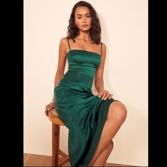 reformation emerald dress